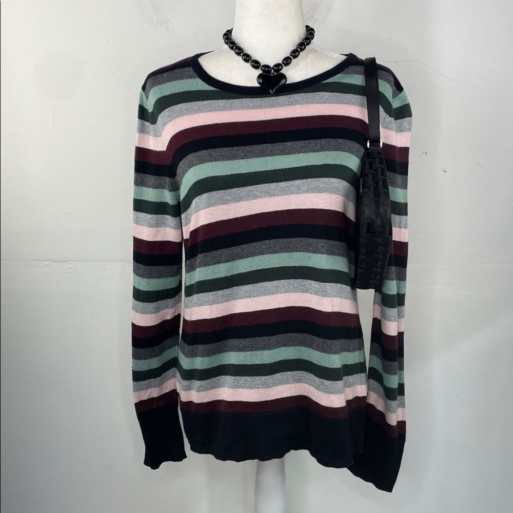 Vince Camuto Multicolor Striped Pullover Sweater size Large